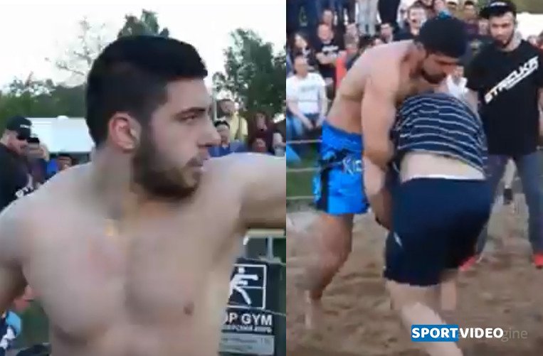 ქართველი ბიჭმა ქუჩაში ორი წესების გარეშე მებრძოლი რუსი სცემა (ვიდეო)