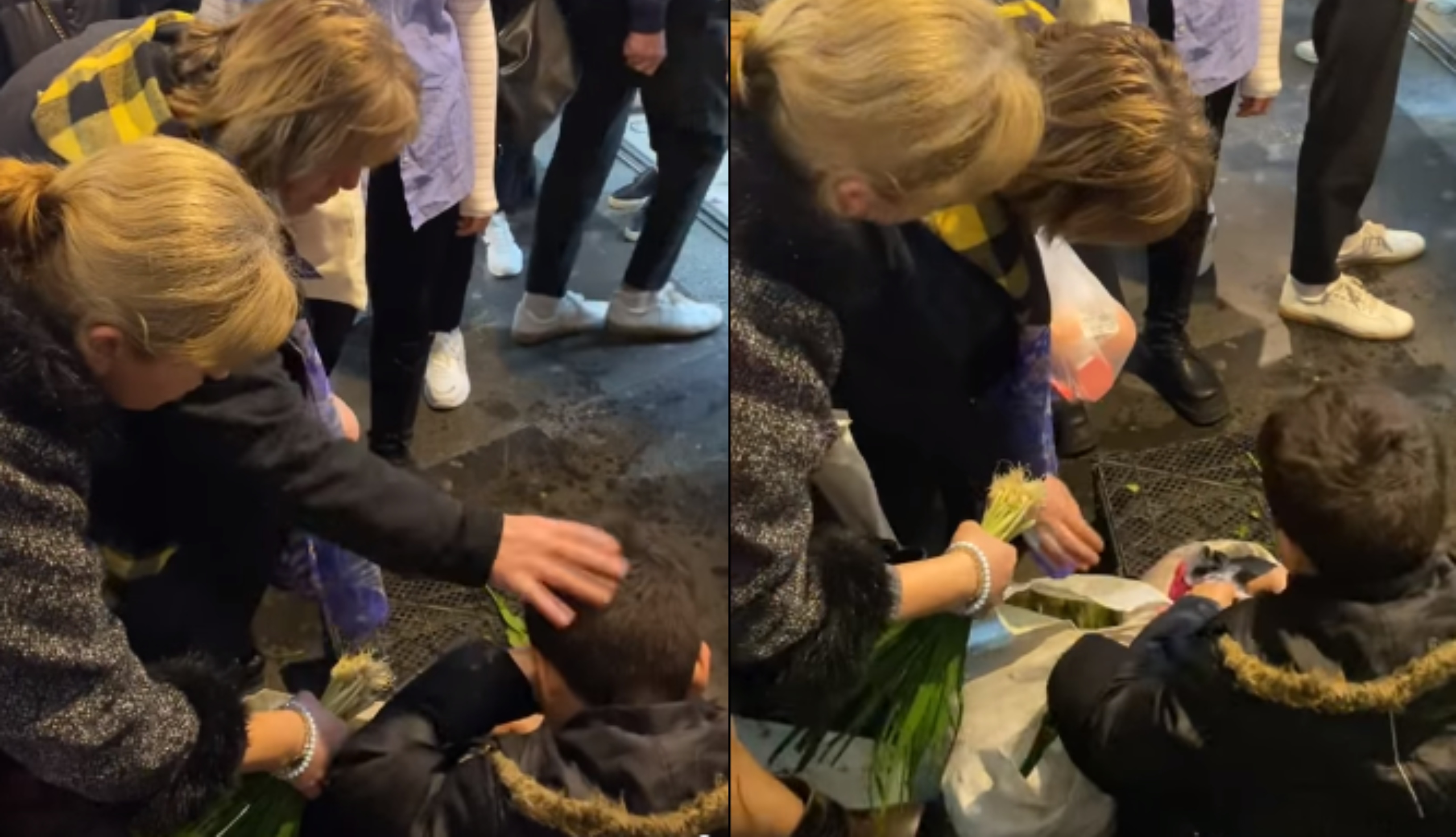 "ადექი, ბიჭო, რომ გეუბნები!" - ატირებულ ბავშვს, რომელიც ვარკეთილის მეტროსთან მწვანილით ვაჭრობს, ადგილს ძალით ატოვებინებენ (ემოციური ვიდეო)