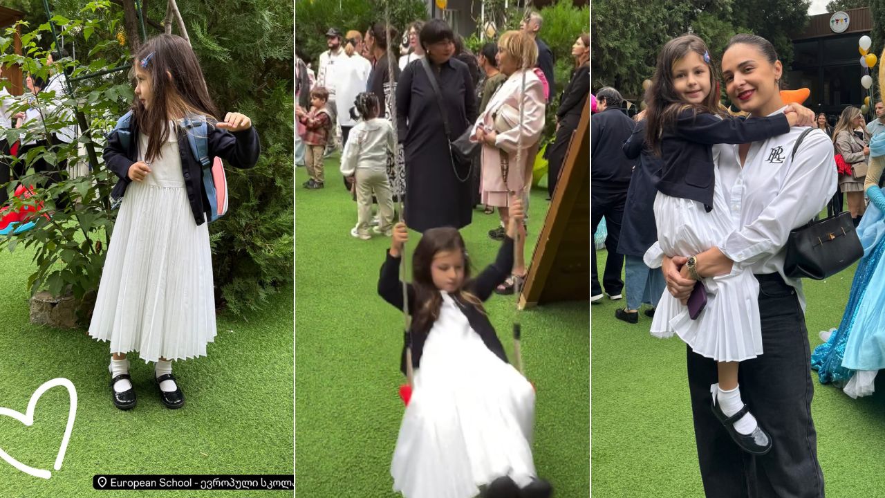„პირველი დღე“ - სოფო ნიჟარაძე პატარა ალისკას სკოლაში წასვლის კადრებს გვიზიარებს